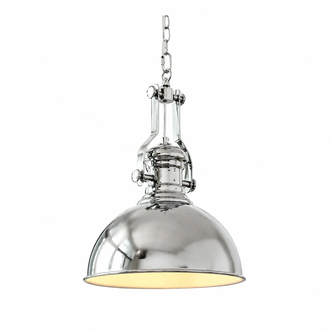 Bauhaus chrome dome pendant light