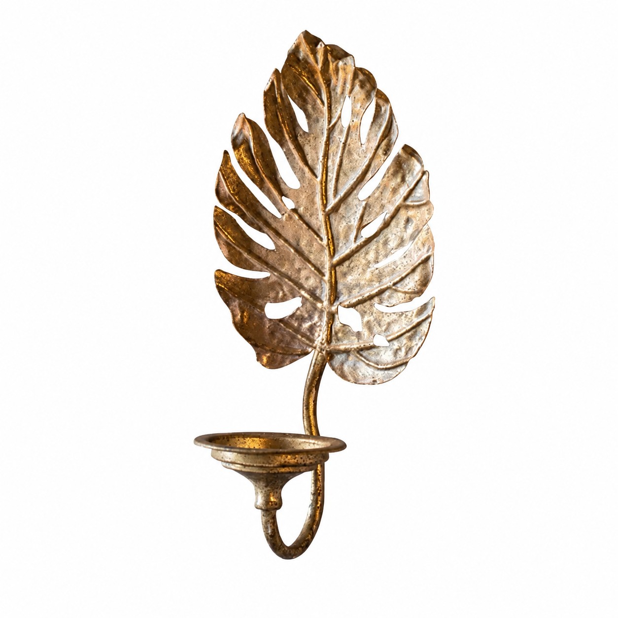 Vintage Leaf Wall Candle Sconce