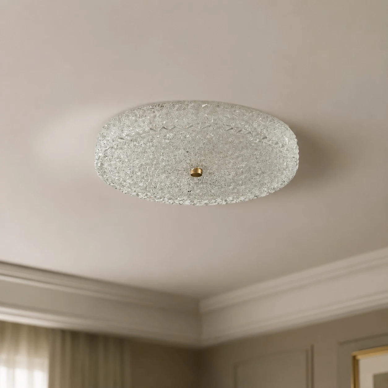 Modern Cut Glass Flush Mount Ceiling Light