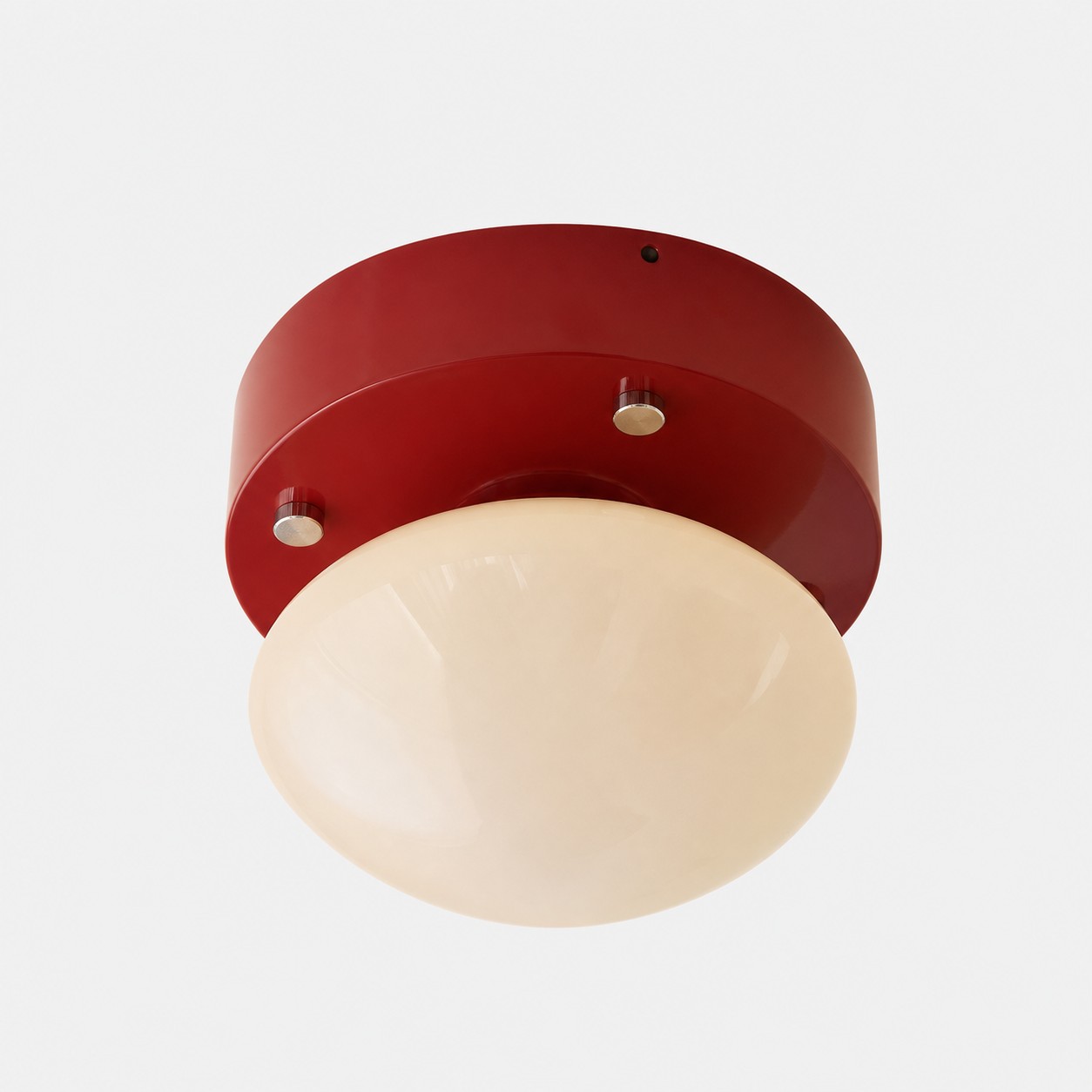 Oval red and cream glass LED flush mount ceiling light