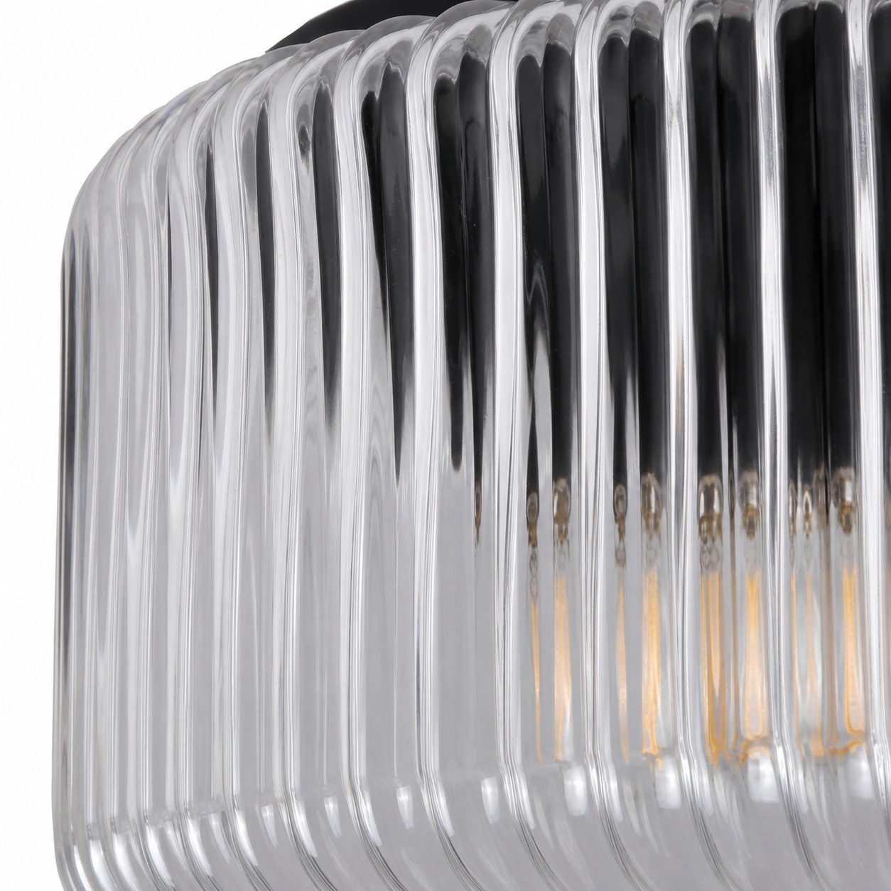 Close-up of ribbed glass shade texture