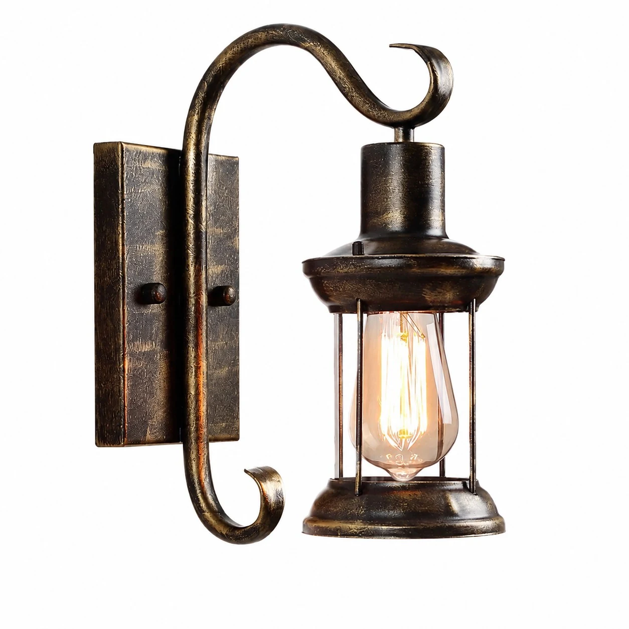 Variante der Wandlaterne aus antiker Bronze