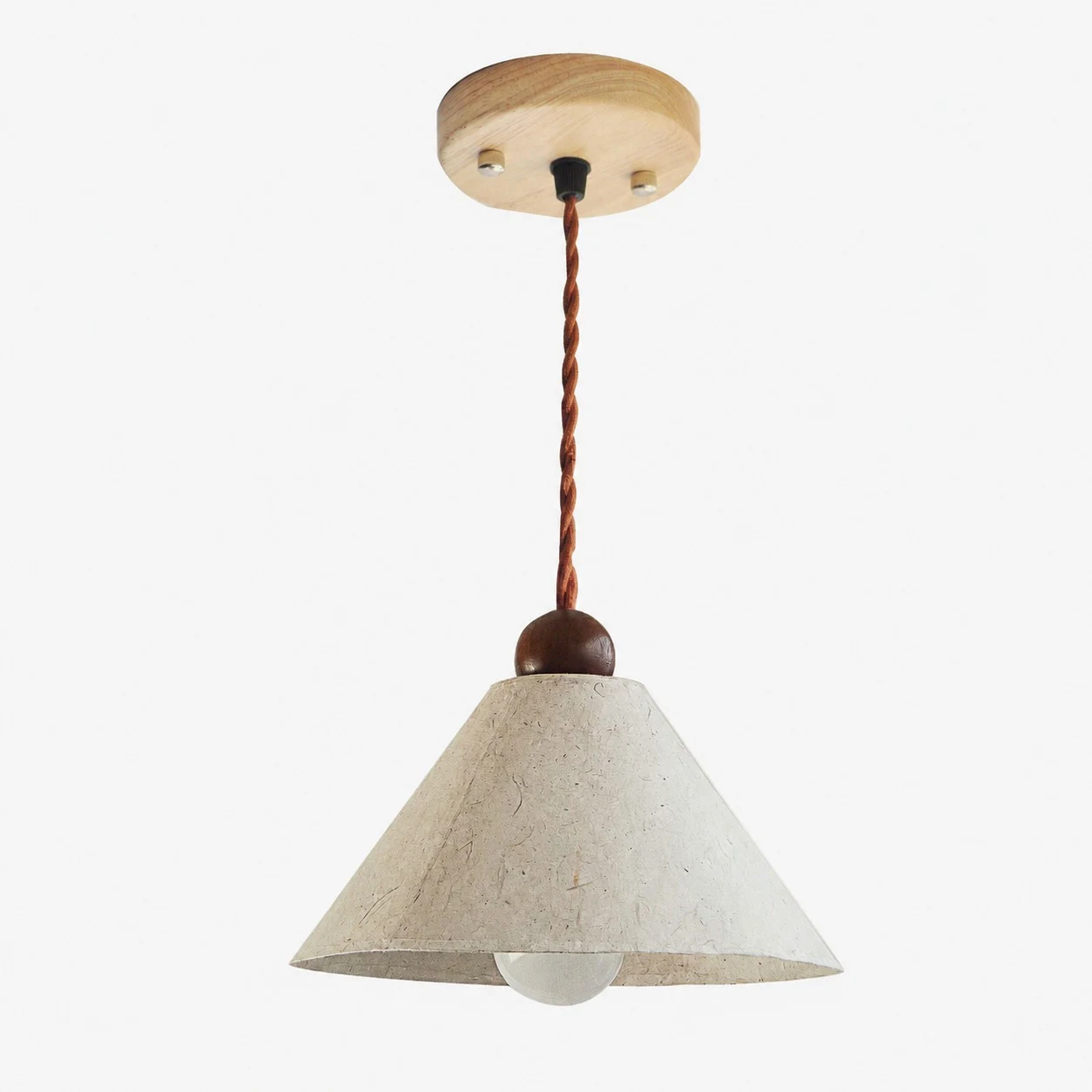 Lampe suspendue en papier naturel - Vue complète du produit