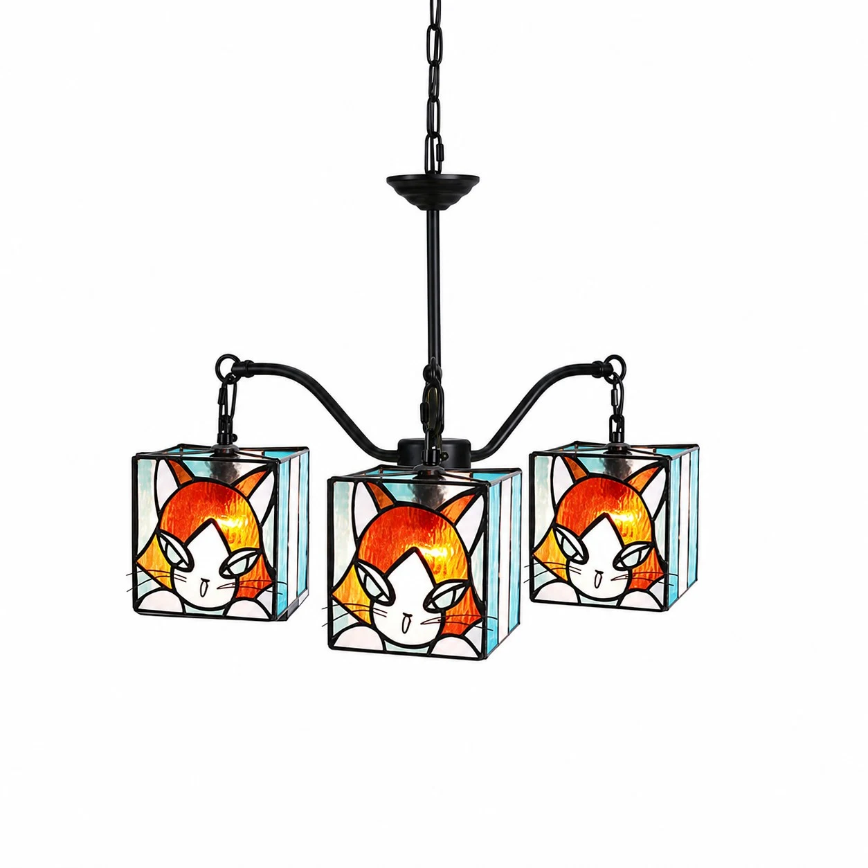Lustre à 3 lumières Amber Orange Branch 58 cm × 53 cm / 22,8″ × 20,9″